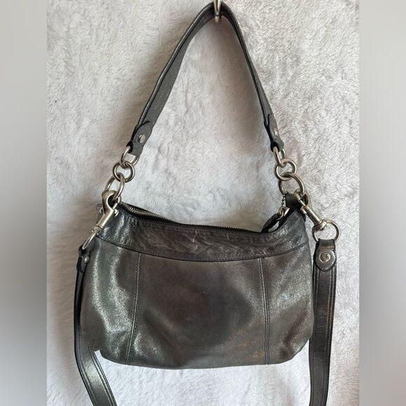 Coach Metallic Silver Poppy 2-Way Bag - Picture 7 of 11
